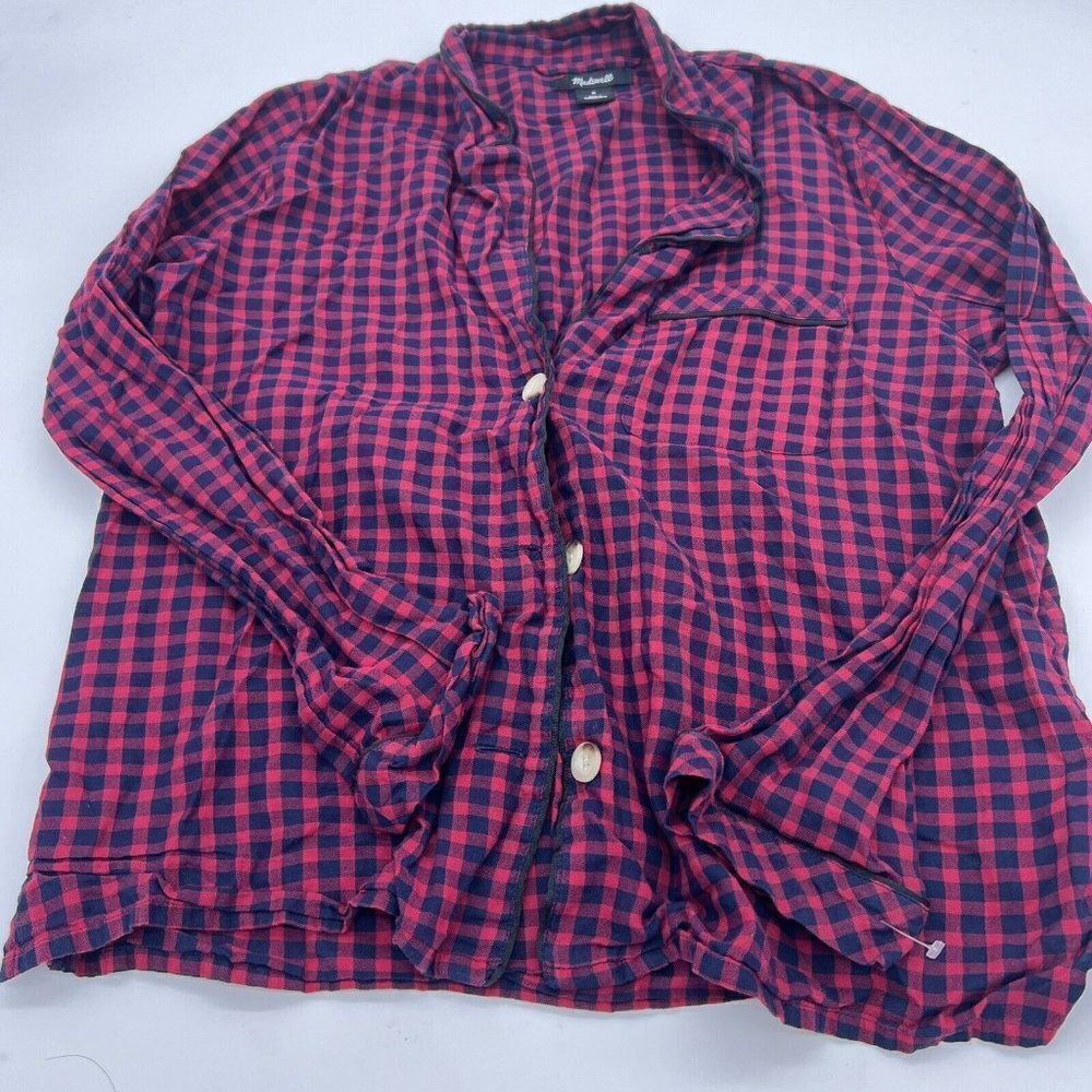 Madewell GINGHAM LONG SLEEVE BUTTON DOWN SHIRT Medium